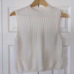 Ivory Sleeveless Sweater Topshop